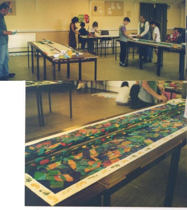 Worton Road Community Centre, Environmental Theme Mural project, Isleworth, 1997.. Another co-production for and by the community, via Making Murals
